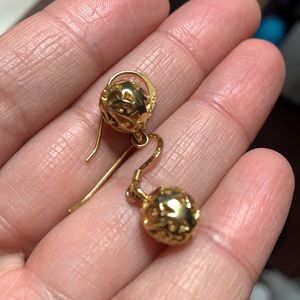 Gold tone ball hook earrings